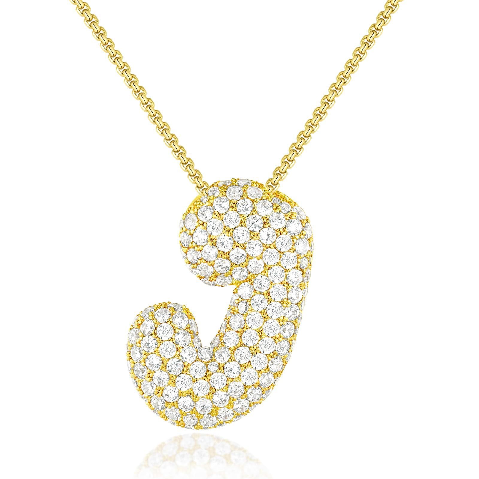 Bubble initial necklace