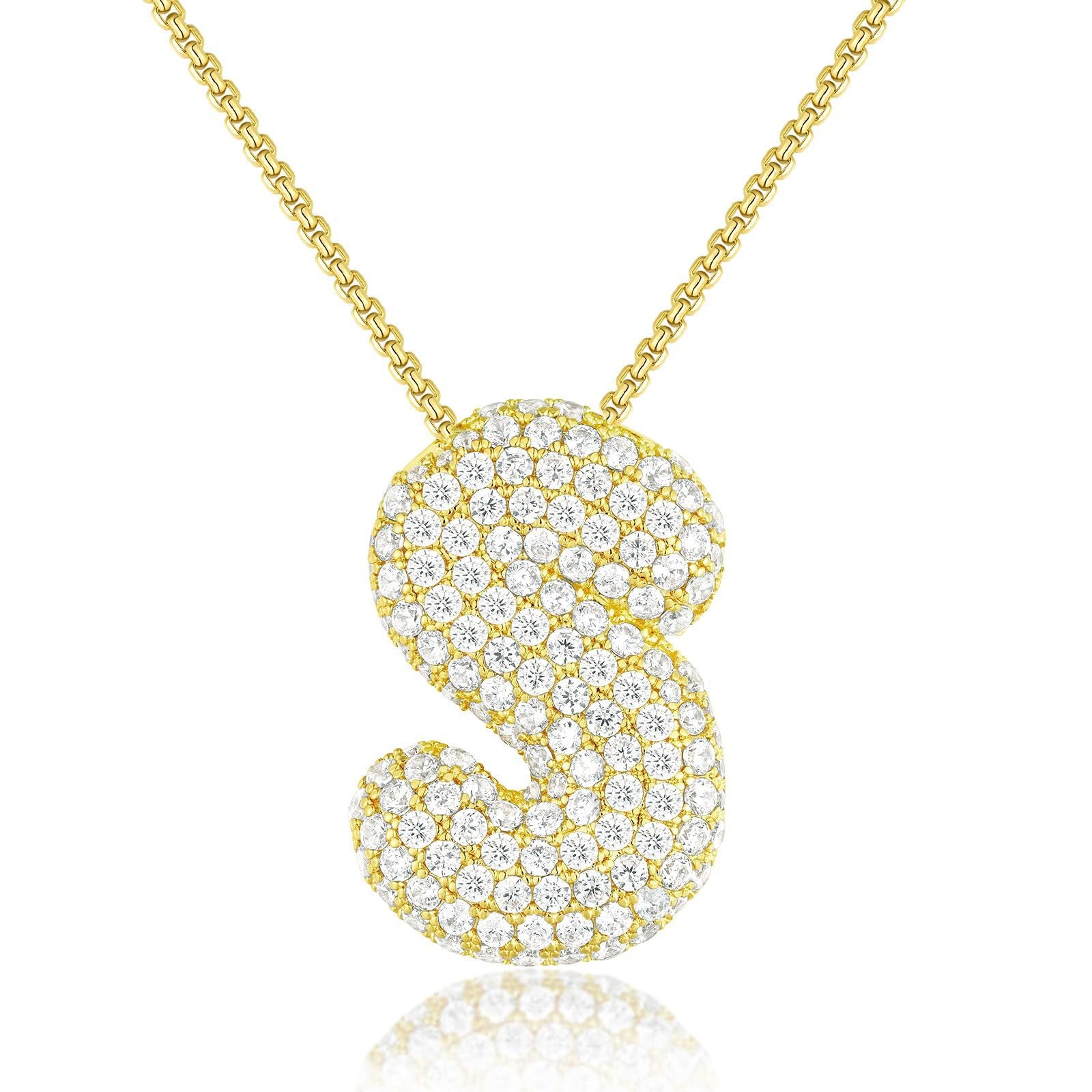 Bubble initial necklace