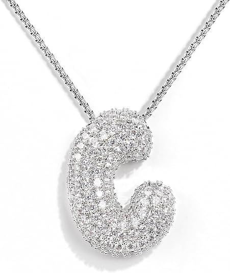 Bubble initial necklace